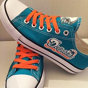 Women's NFL Miami Dolphins Repeat Print Low Top Sneakers 008